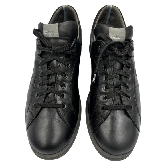 SALVATORE FERRAGAMO Leather World Traveler Trainer Black - Picture 4 of 11